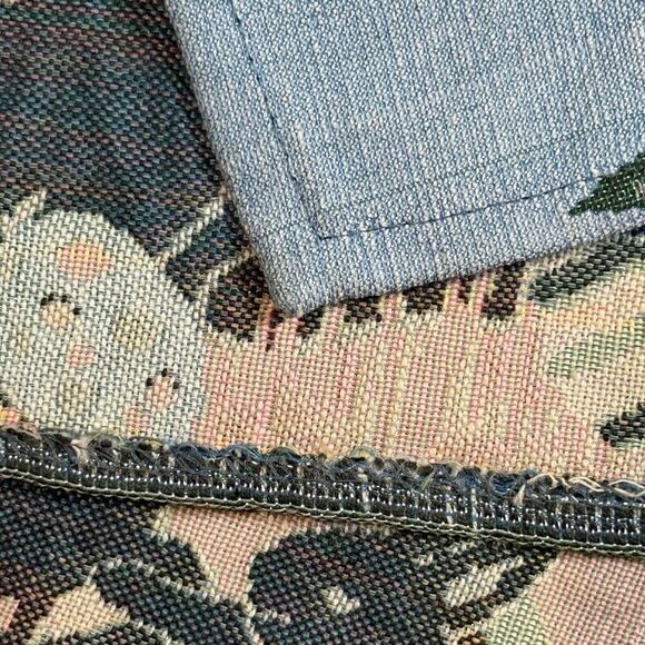 VTG Handmade Tapestry Spring Easter Bunny Rabbit Table Placemats Set Of 8 - Picture 11 of 11